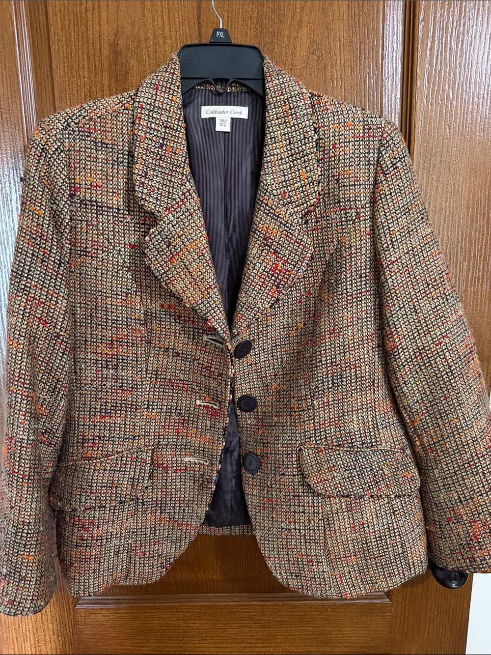 Coldwater Creek Women's Multicolor Tweed Blazer - Brown Base